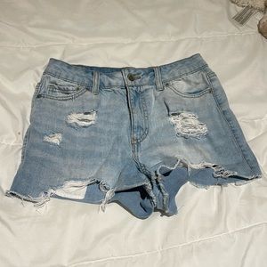 Blue spice high waist jean short